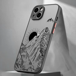 Mountains Sunrise Line Phone Case For Oppo Reno8 Reno7 Reno6 Reno5 Reno4 Reno3 Reno2 T Pro 4G 5G Matte Clear Back Cover