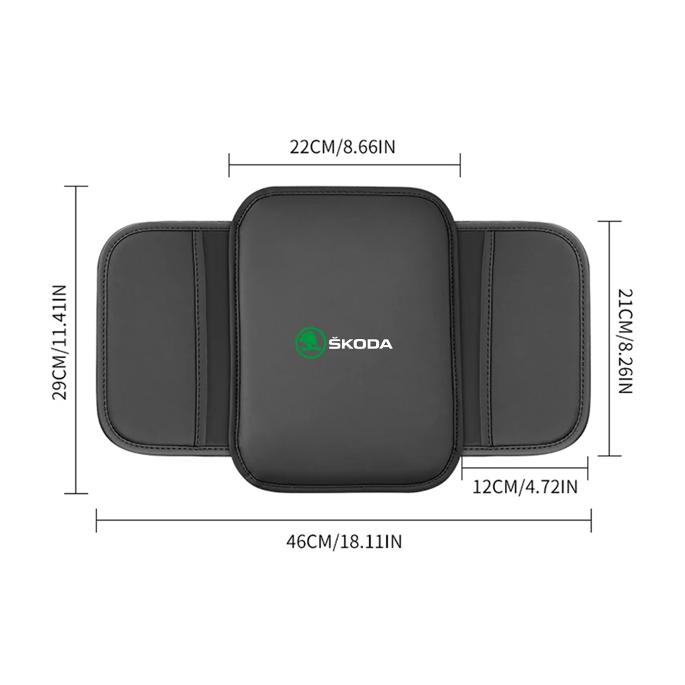Car Seat Armrest Box Protector Cushion Storage Box Cover Pad For Skoda S Rapid Scala Kodiaq Fabia Kamiq Karoq Octavia A2 A5 A7 view 4