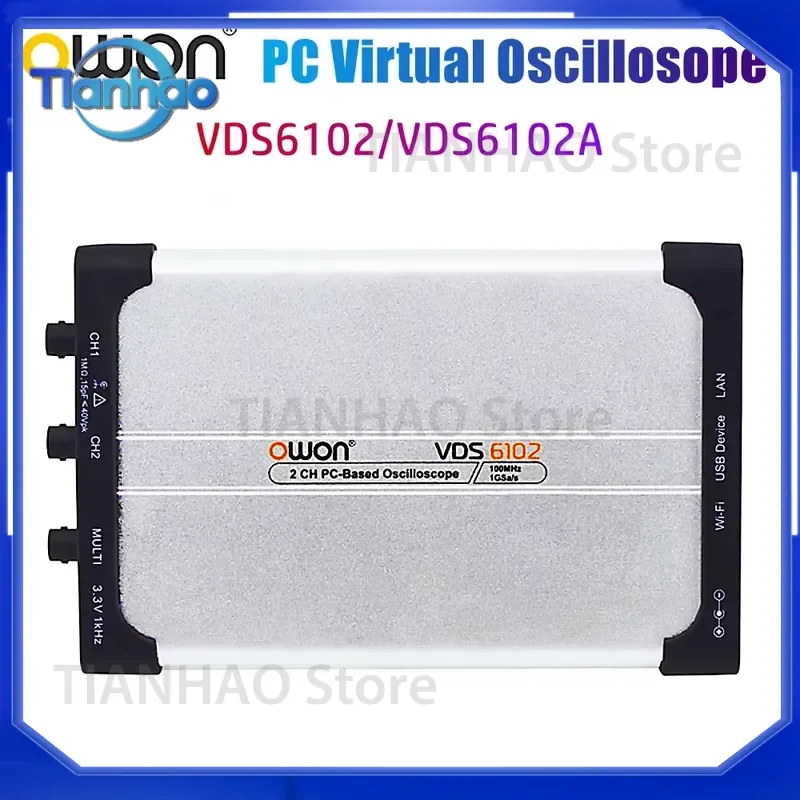 OWON VDS6102 and VDS6102A 14-bit PC Virtual Oscilloscope for 2CH Scope + 1CH Function Generator 8-bit 100MHz 1GSa/s 5MHz