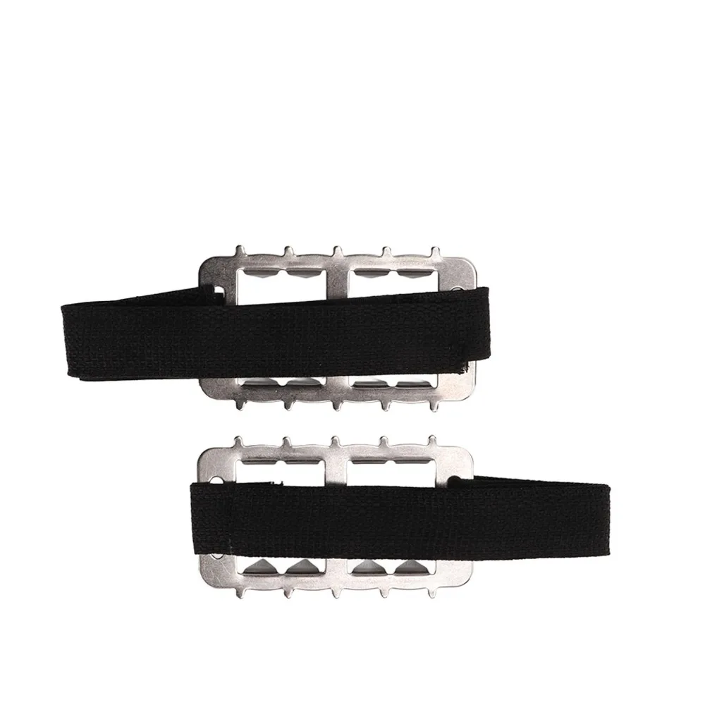1 pair Durable Stainless Ice Crampons 10-Tooth Adjustable Fit Anti-Slip Cleats Ergonomic Shoe Ice Grippers Climbing