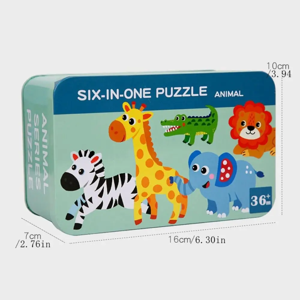 Dinosaurus Kartun Hewan Jigsaw Mobil Pendidikan 3D Puzzle Kayu Montessori Warna-warni Bayi Mainan Kayu Mainan untuk Anak-anak