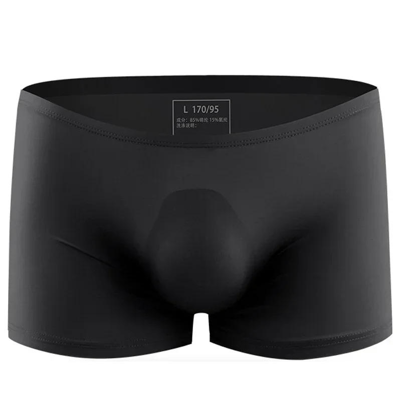 5 個のアイスシルクメンズブリーフ、メンズボクサー、ワンピース、ノンマーキングユース、薄い通気性のあるミッドライズボクサー