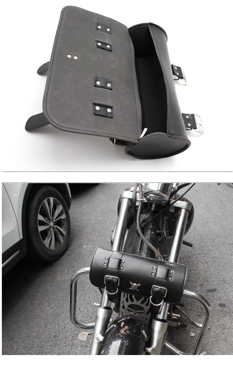 Motorcycle Side Bags Retro Classic Saddlebag Waterproof Leather for Cruiser Chopper Bike Rider Travel Storage Luggage