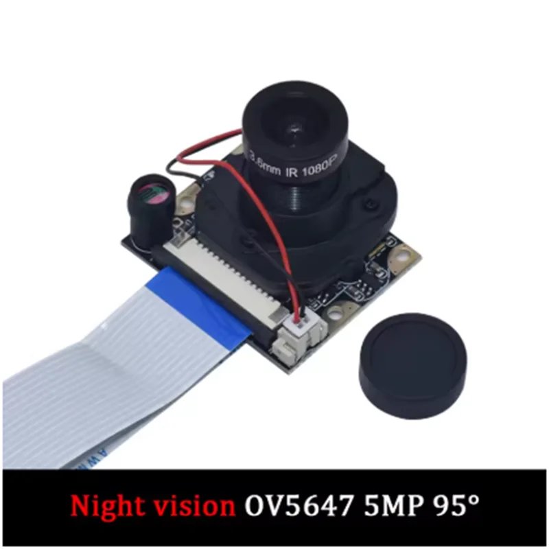 Raspberry Pi 4 Night Vision Fisheye Camera 5MP OV5647 70/95/160 Degree Focal Adjustable Camera for Raspberry Pi 3 Model B Plus