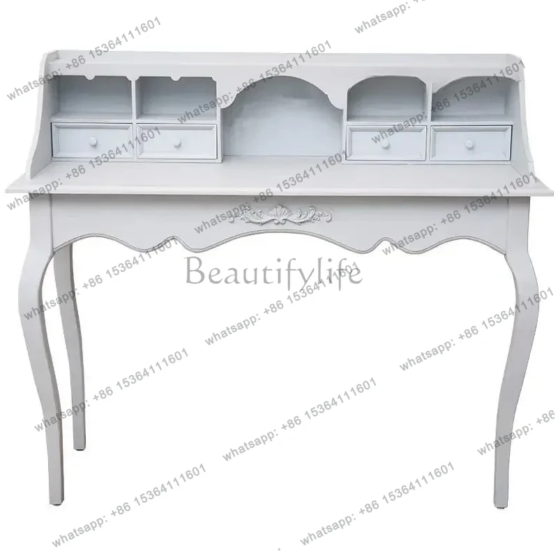 French light luxury dressing table high-end simple American solid wood modern bedroom decoration designer
