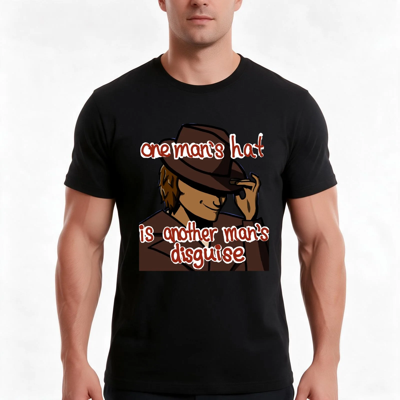 Wayne 'one man's hat...' T-Shirt Summer Casual Cotton Tee, Unisex Men Women
