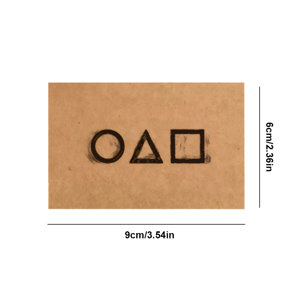 50Pcs Calamari Game Party Invitation Card Square Triangle Circle Cosplay Greeting Card Gift for TV Series Fans