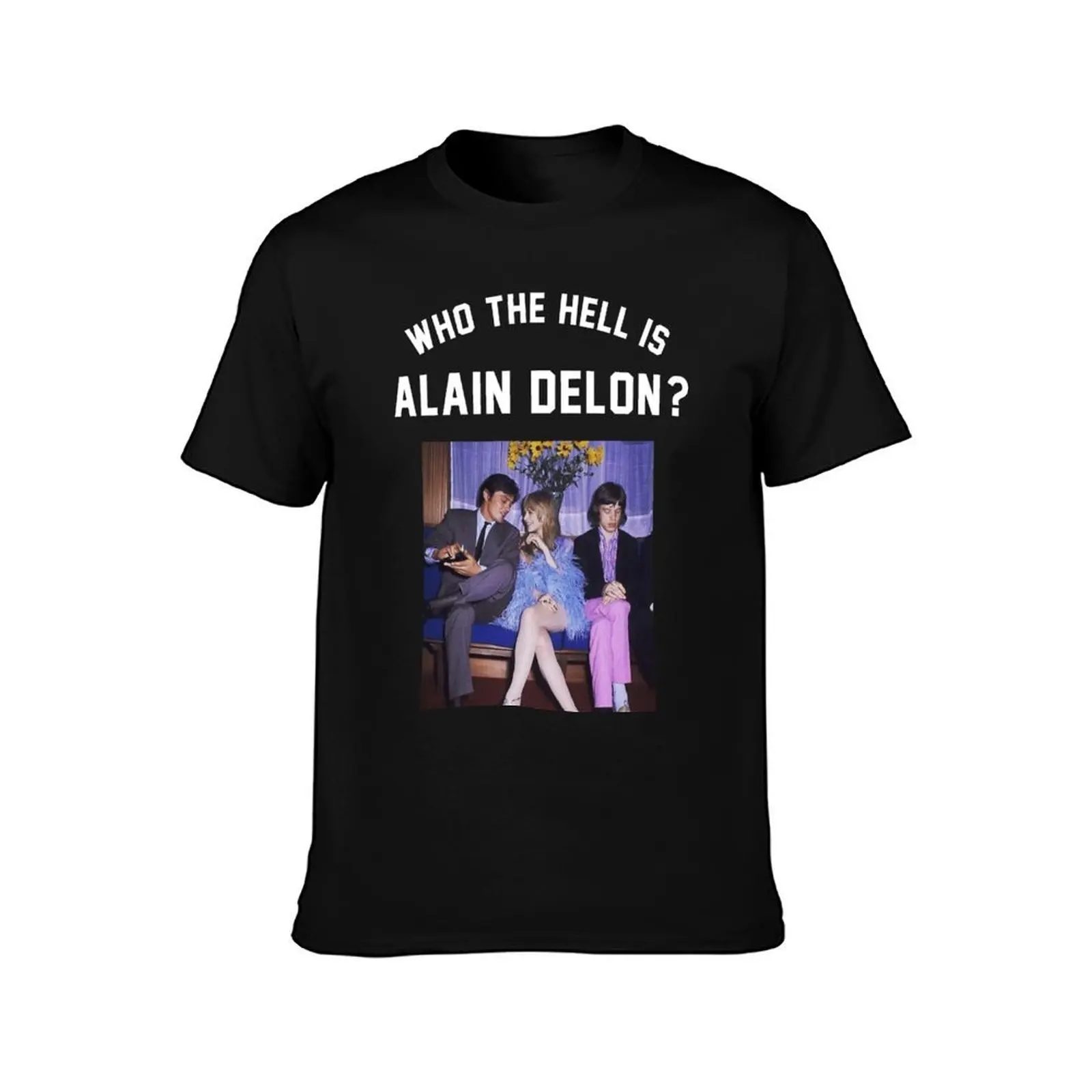 Alain Delon T-Shirt, Summer Casual Cotton Tee, Oversized Streetwear Tops, Vintage Graphic Print, Loose Fit Short Sleeve