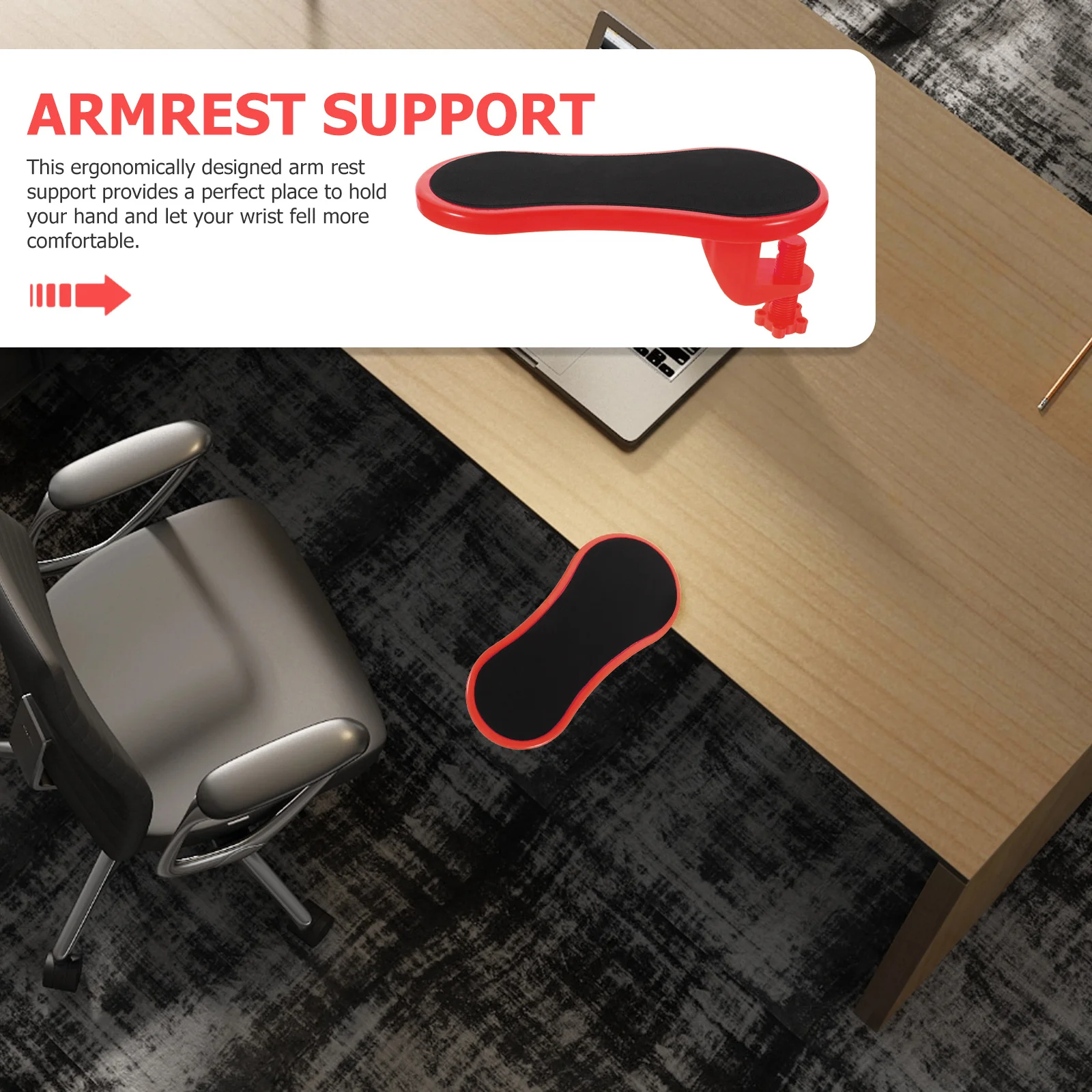 Mouse pad ergonômico, descanso de braço, mesa, suporte de cotovelo, para jogos de escritório, conforto, suporte de pulso, extensor de mesa