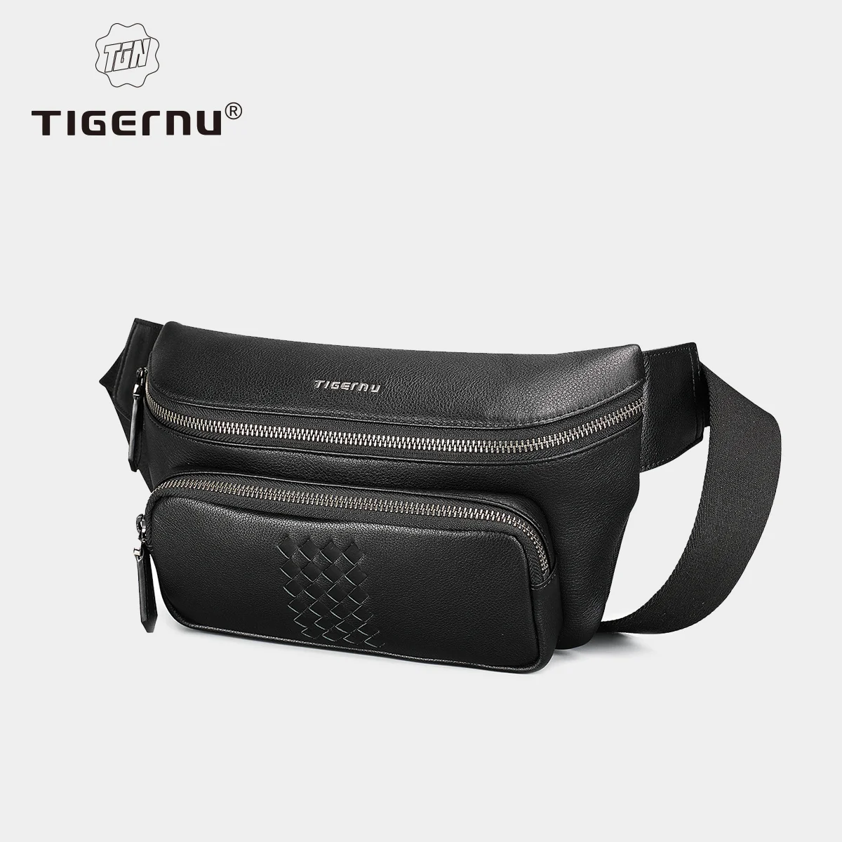 Tigernu Top Layer Leather Chest Bag High Quality Messenger Men Male Crossbody Soft Waterproof Casual For