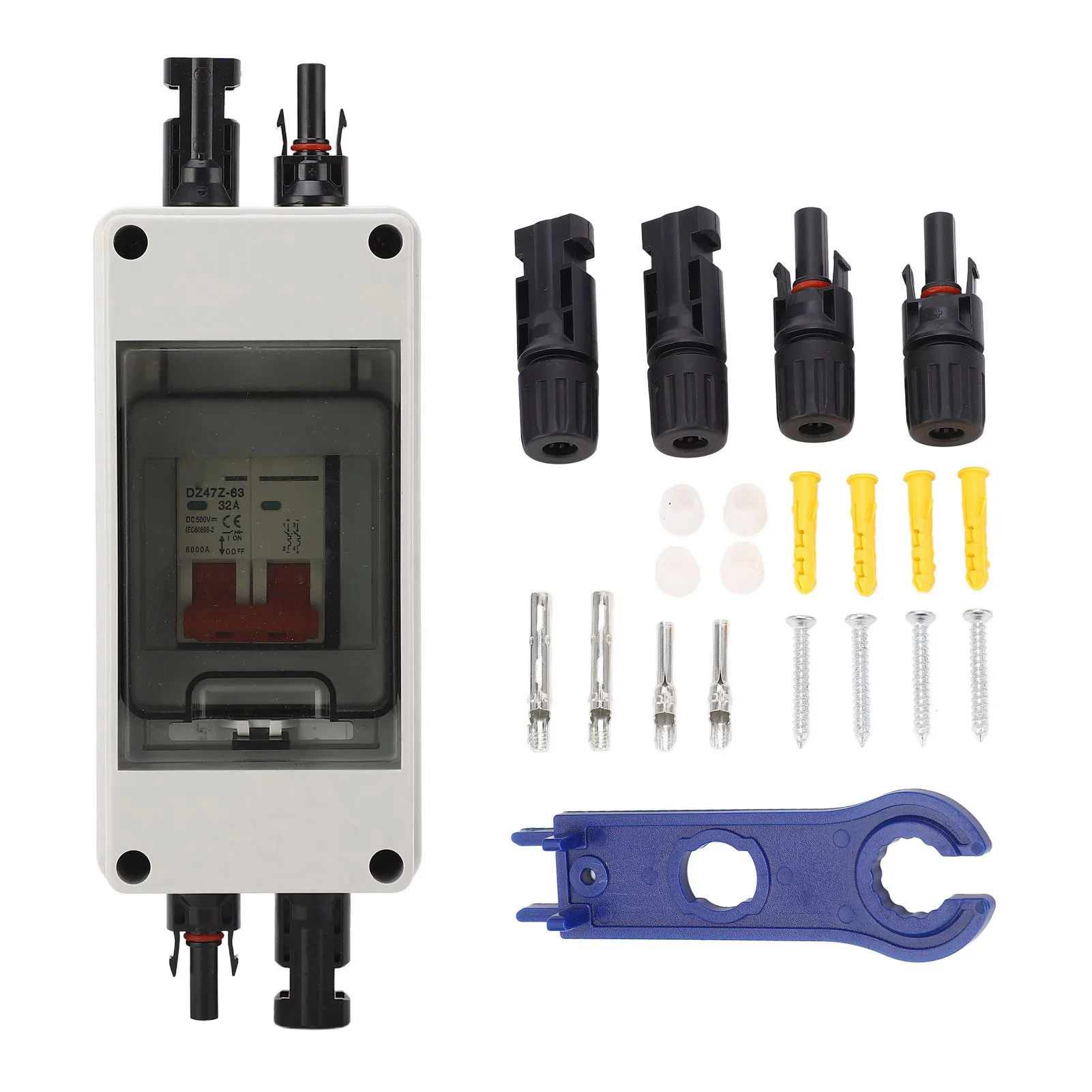 Solar Disconnect Switch Mini Stroomonderbreker met IP65 Waterdichte Verdeelkast PV Disconnector DC500V Fotovoltaïsche Disconnec