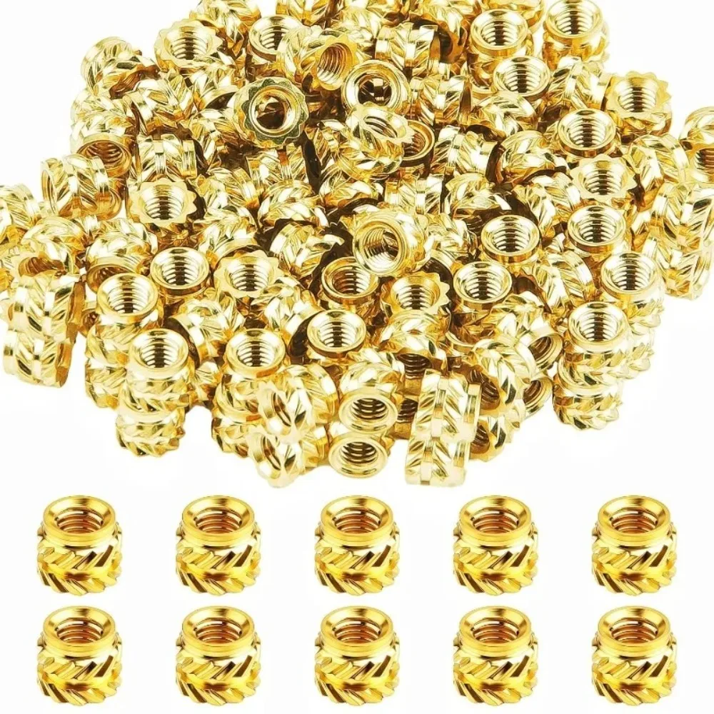 M2/M3/M4 Heat Insert Embedment Nut M3 Threaded Knurled Brass Screw Nuts 3D Printer Voron 2.4 and Others 50/100 Pcs