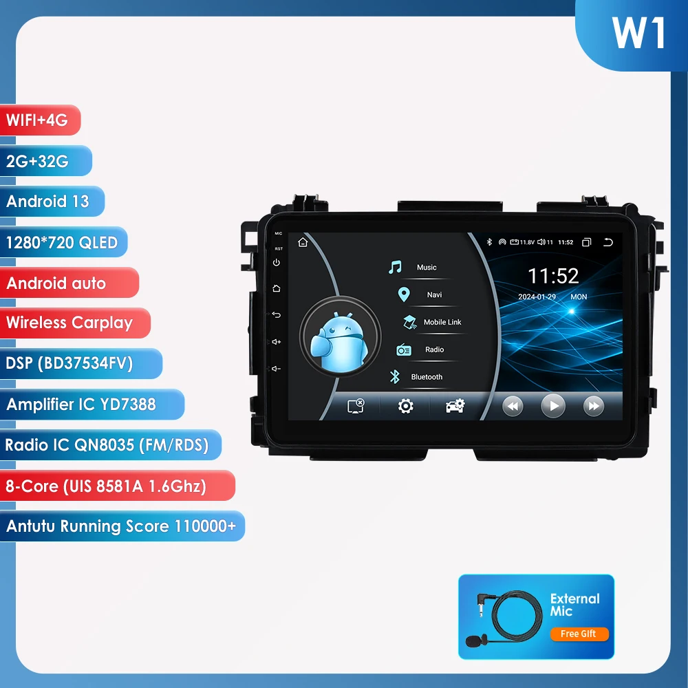 CarPlay Android Auto autoradio voor Honda Vezel HR-V HRV XRV 2013 - 2022 GPS Intelligent Systems Stereo Multimedia Autoradio 4G