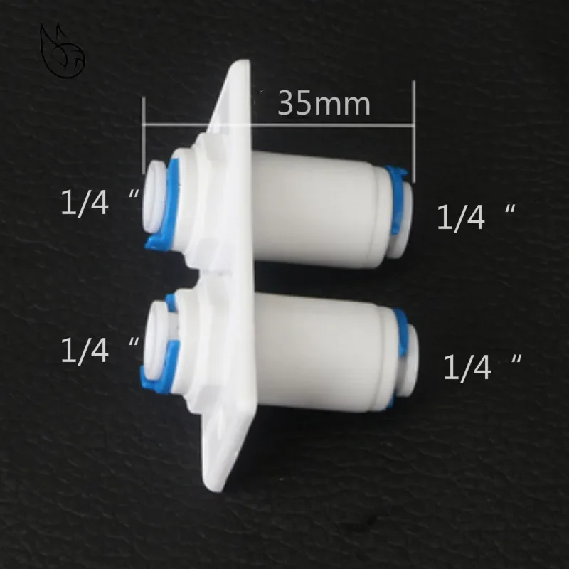 Reverse Osmosis Aquarium System Double Bulkhead Straight 1/4\