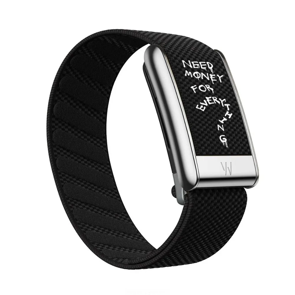 For WHOOP 5.0 MG Band Black Letter Crown Clock Printed Nylon Woven Strap Sport Replacement Wristband Fitness Tracker Accessories