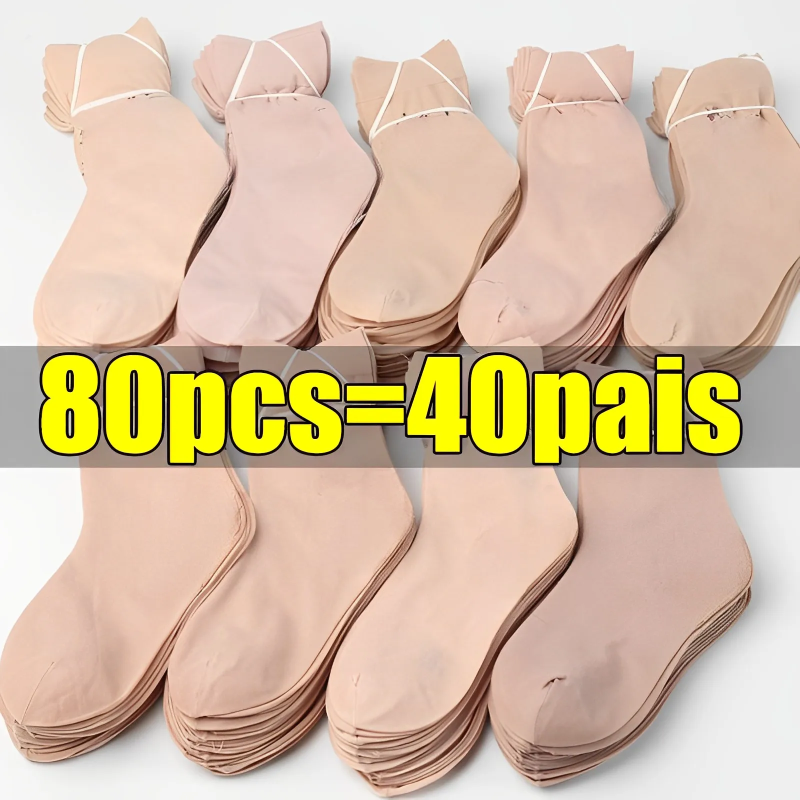 

40pairs Skin Color Transparent Thin Crystal Silk Socks Women Spring Summer Short Ankle Sock Female High Elasticity Nylon Soxs