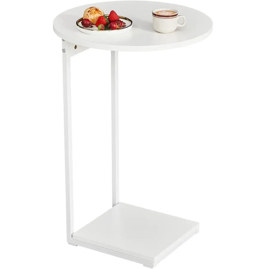 

Приставной столик для гостиной, компактный столик для небольших помещений, высокий столик-трансформер в форме буквы C (25,6 дюйма), узкий столик под диван с 15 дюймами высотой