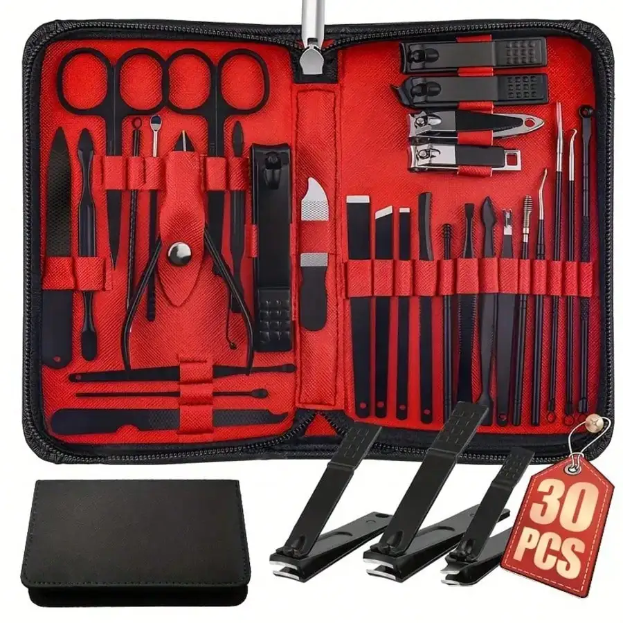 

SUNTY 30-In-1 Stainless Steel Manicure Set W/ Travel Case For Men Women