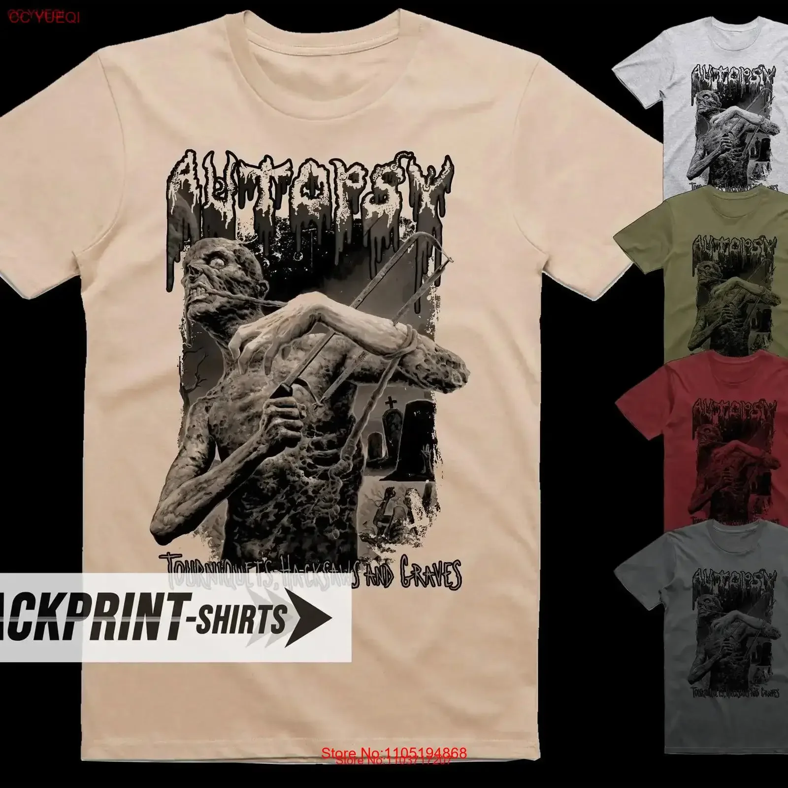 Autopsy Tourniquets Hacksaws And Graves T Shirt cotton Men's all sizes S 5XL 18 colors band poster album cover vintage Washed