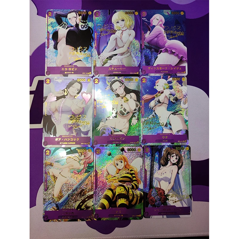 ONE PIECE Nami Nico Robin Black Maria DIY Homemade Bronzing Beauty Game Toys Collection Card Christmas Birthday Gift