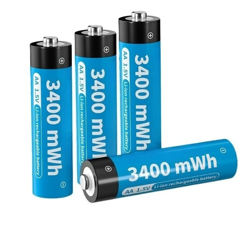 High-capacity 3400mWh 1.5V Constant Voltage AA Rechargeable Lithium Battery for Fingerprint Lock Toys Replaceable Batteries
