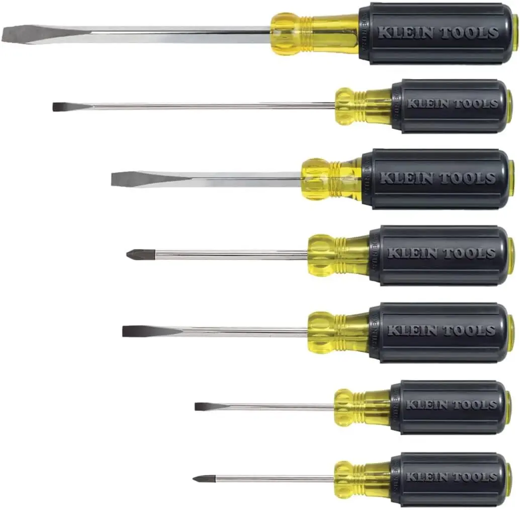 Professional 7-Piece Screwdriver Set with Non-Slip Grip, Made in USA for Durability