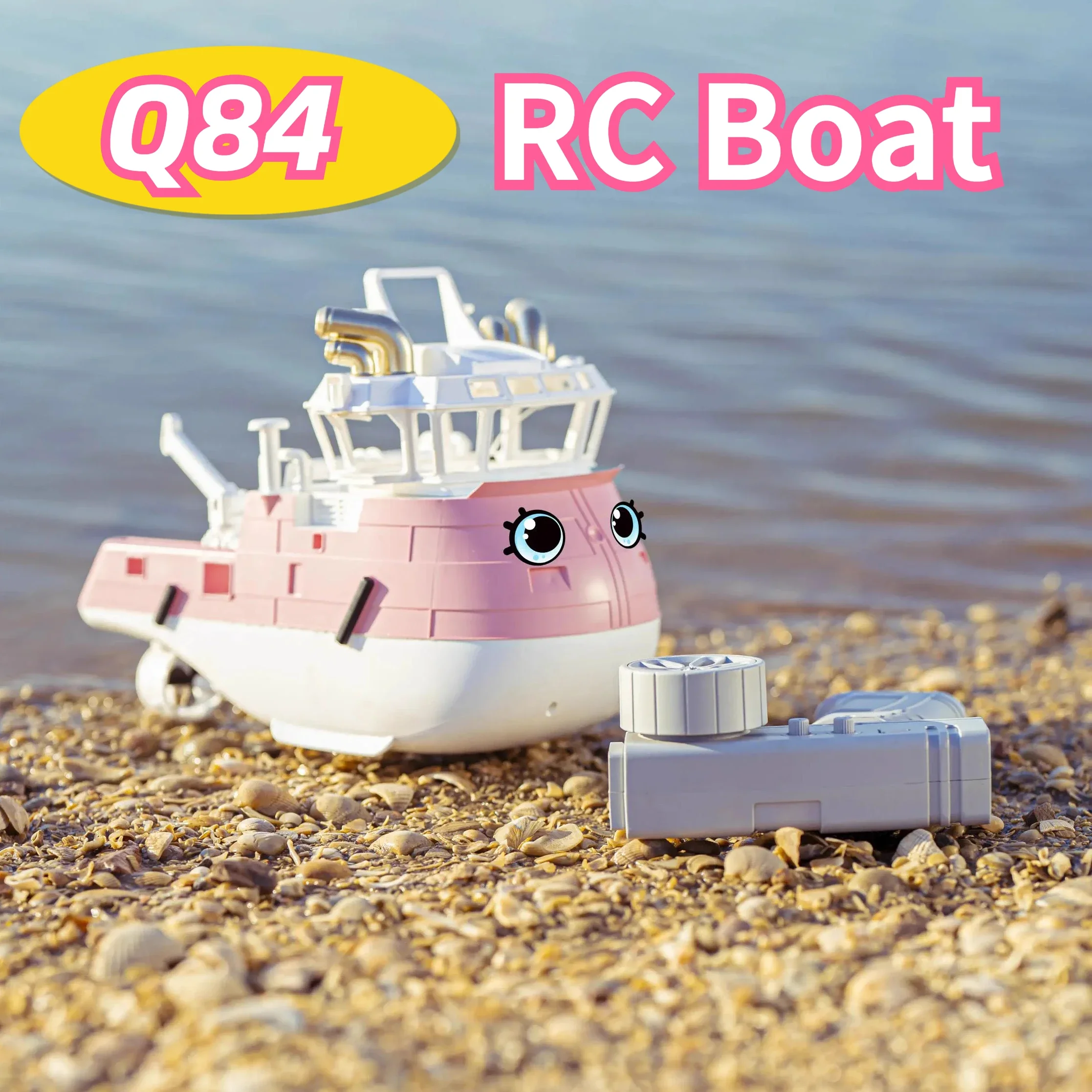 

Q84 Remote Control Boat 4CH 2.4GHz RTR Mini Remote Control Tugboat RTR Electric Water Adult Children Toy Boat Model 5KM/H