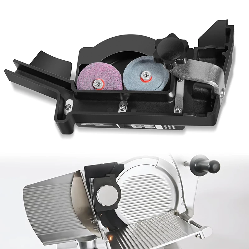 Meat Slicer Sharpener for Bizerba SE12, SE12D, GSP, GSPH Slicer - Complete Sharpener Assembly with Stones Replaces 60370800100
