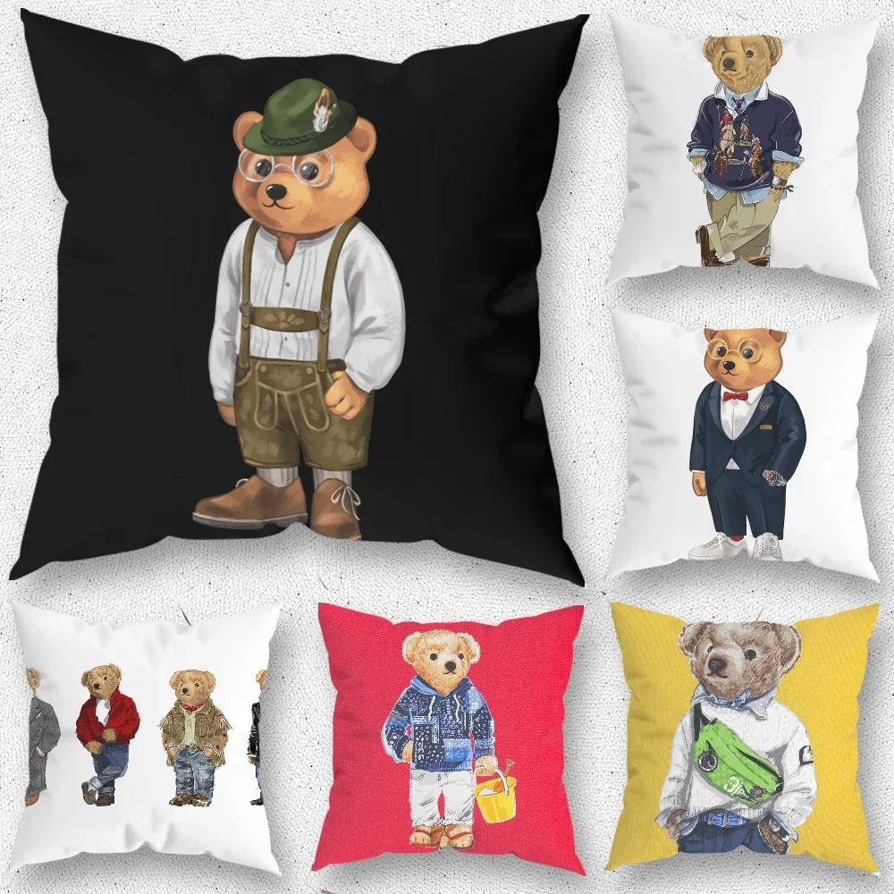 

Fashion Bear P-PoloS Pillow Case For Home Bedroom Room Decoration Living Room Sofa Cushion Cover Suitable