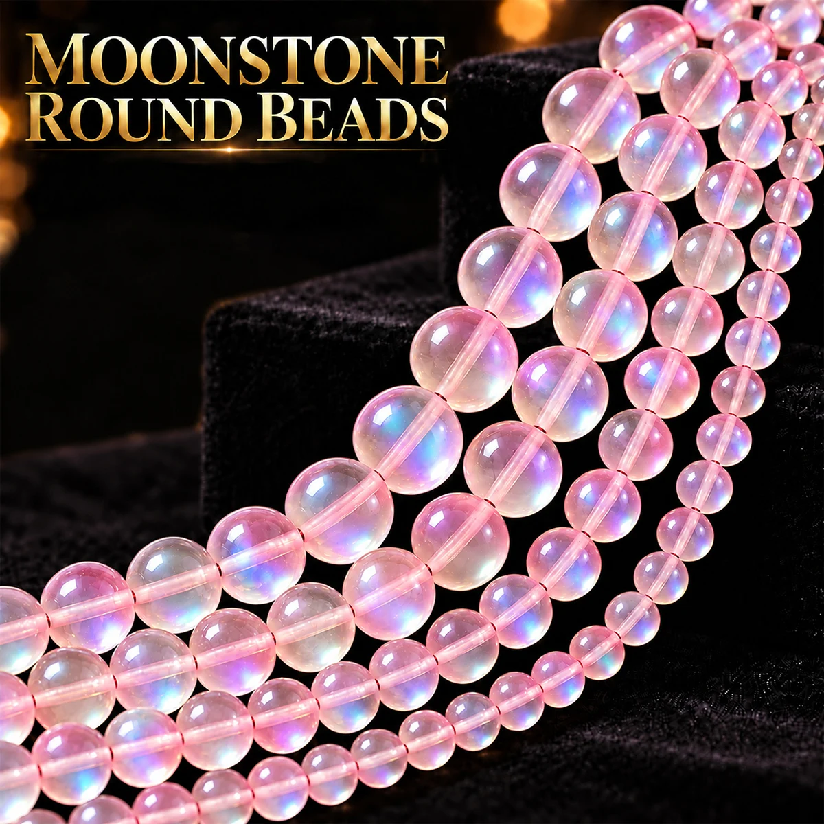 6-10mm 18-23pcs Pink Stone Glitter Beads Spacer Loose Beads For Jewelry Bracelets Necklace Making DIY Accessories