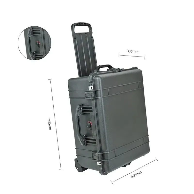 MJ-5012 Durable Plastic Toolbox with Wheels and Handle 31.5 Inch Storage Case for Tools Hardware Organization