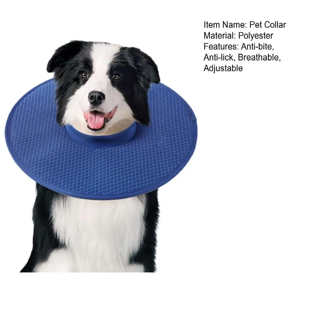 Pet Collar Soft Anti-licking Anti-bite Cool Absorbent Adjustable Breathable Mesh Dog Recovery Collar for Post-Surgery Healing