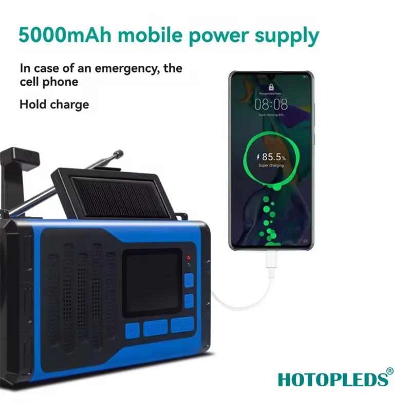 5000mah-ポータブル緊急太陽光発電ラジオ手回し充電-am-fm-天気ラジオ-led-読書懐中電灯銀行電源銀行