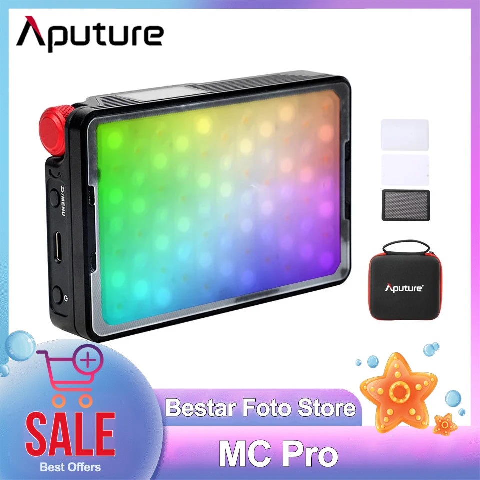 

Aputure MC Pro RGBWW 2000K-10000K Mini Pocket Light for Camera Photography Studio Video Light CPI 96 TLCI 96 Waterproof IP65