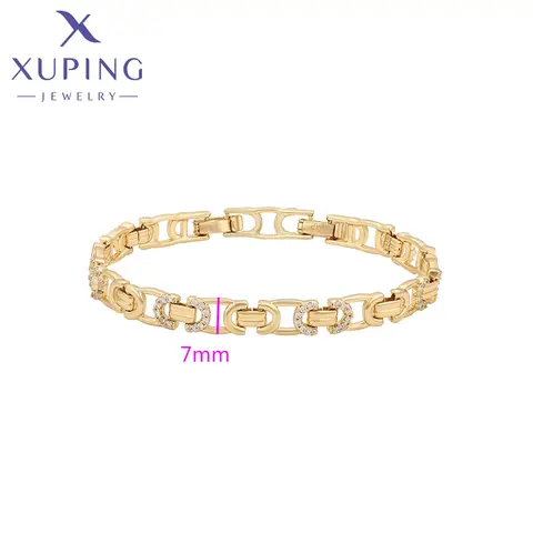 Xuping Smycken Nytt Mode Högkvalitativt Utsökt Fyrkantigt Armband i Ljusguldfärg för Damer Julklappar X001024282 6 best sales Xuping smycken i rostfritt stål - №1