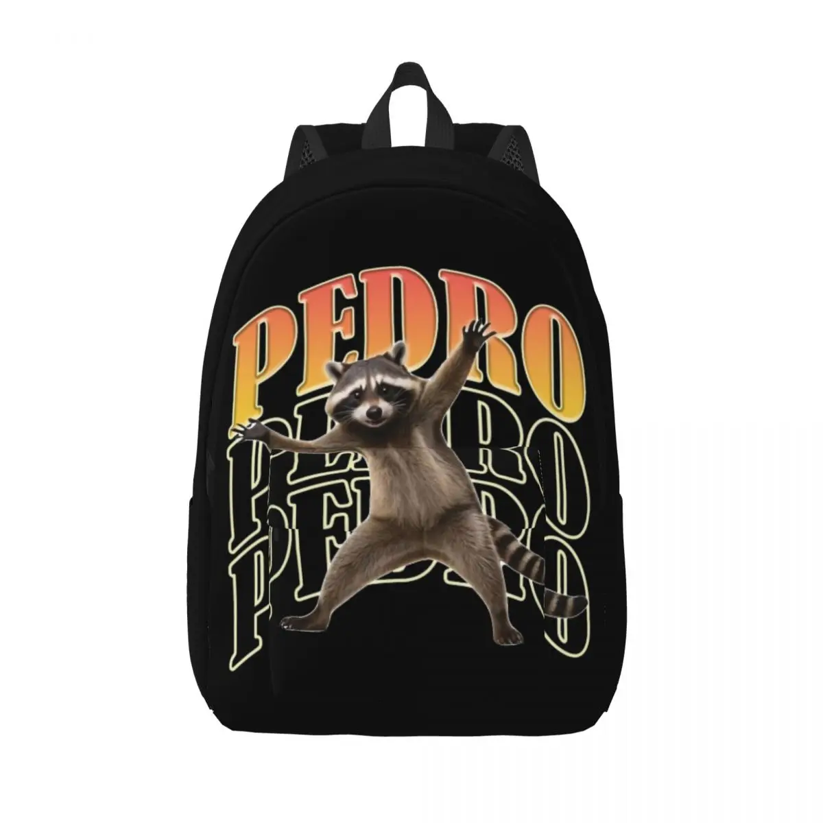 Guaxinim Meme Pedro Song Mochila para homens e mulheres, casual, colegial, mochila de negócios, engraçada, bolsa de ombro, durável