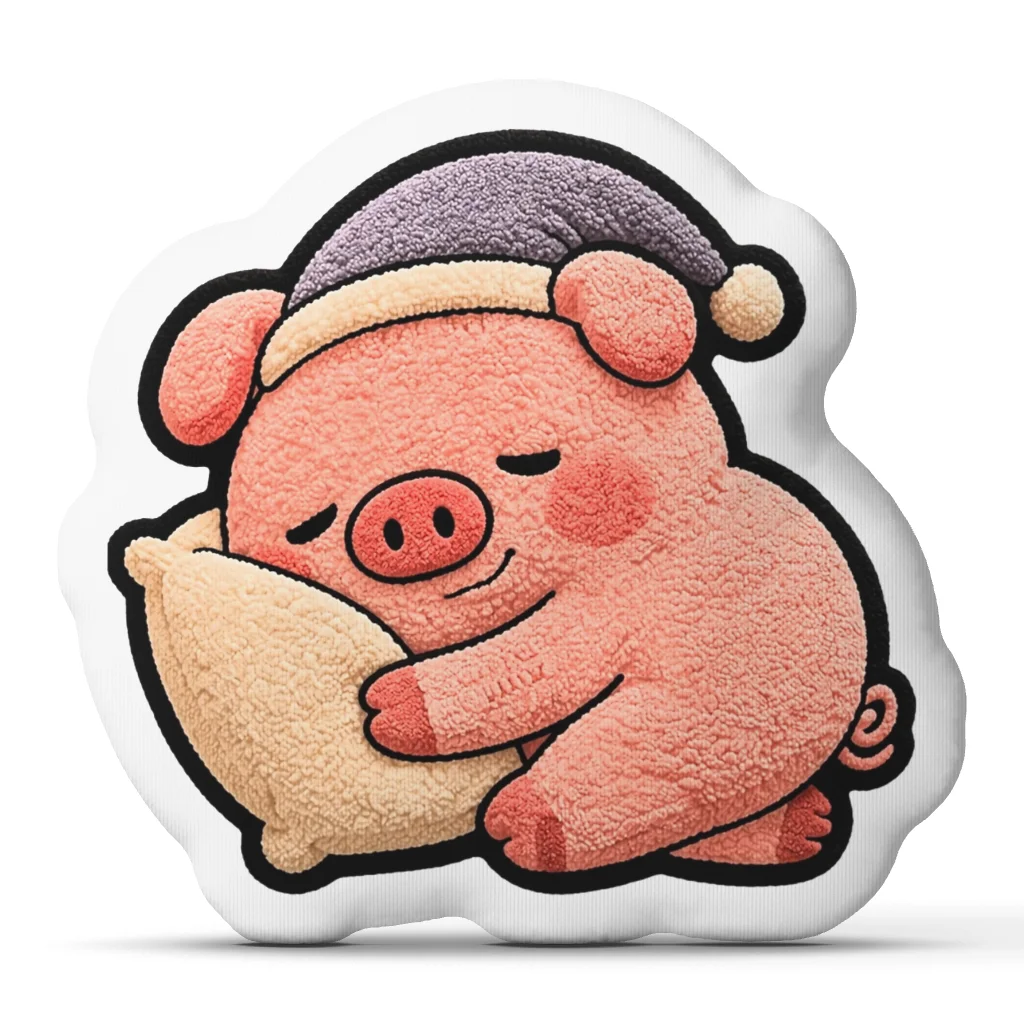 Sleeping Pig Shaped Throw Pillow Cute Piggy Cushion Stuffed Irregular Decorative Pillow for Sofa Bedroom Home Decor Gift