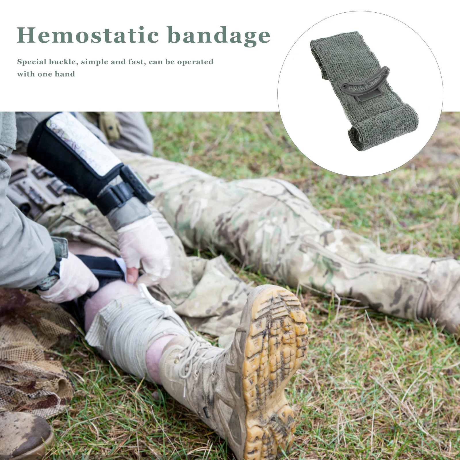 4/6Inch First Aid Trauma Tourniquet Stop Bleeding Gauze Hemostatic Control Bandage Sterile Packaging for Outdoor Emergency