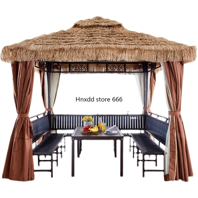 Outdoor gazebo courtyard thatch agritainment farmhouse thatch shed chalet household