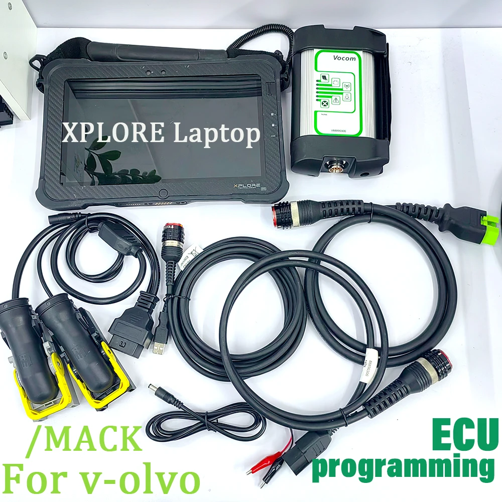 With Ecu Test Cable Truck  Vocom Interface Excavator Diagnostic Tool For Vo-lvo/Renault/UD/Mack XPLORE Tablet ECU programming