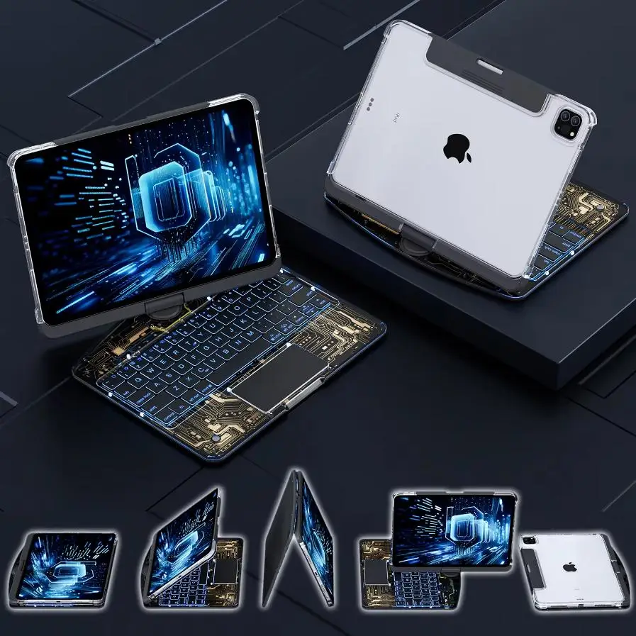 

360° Rotating Magic Keyboard Case for iPad Pro 13inch 2024 with Smart Backlight Trackpad CoreTech Keyboard Cover