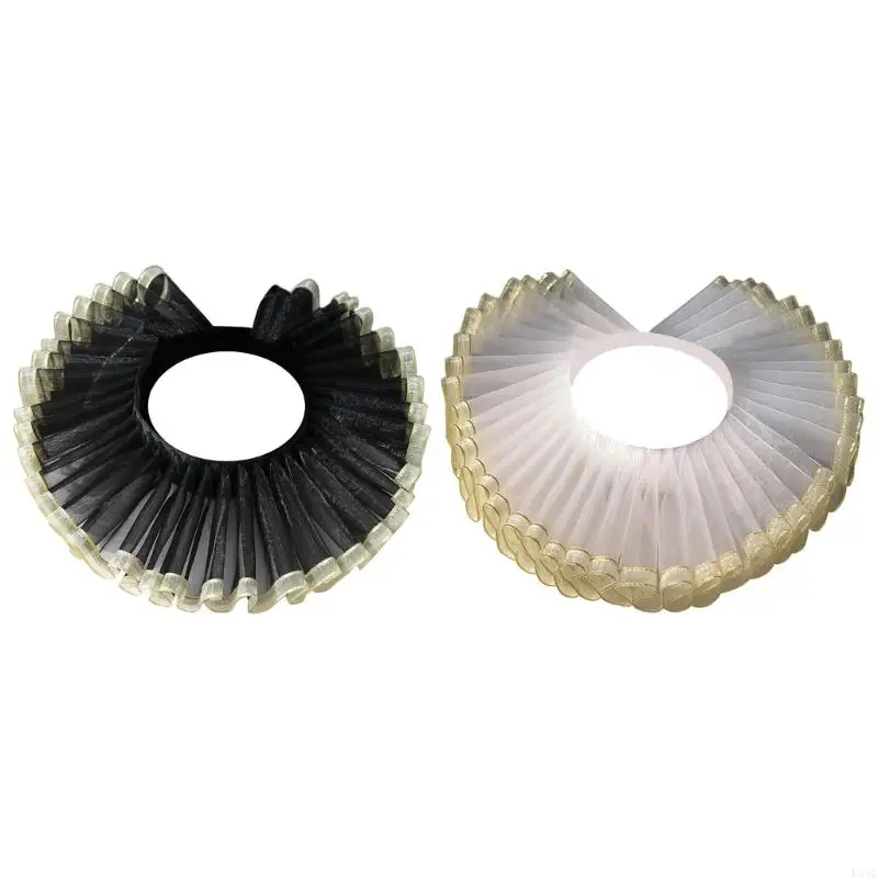 

L5YC Tulle Neck Ruff False Collar for Nobility Cosplay and Stage Performances