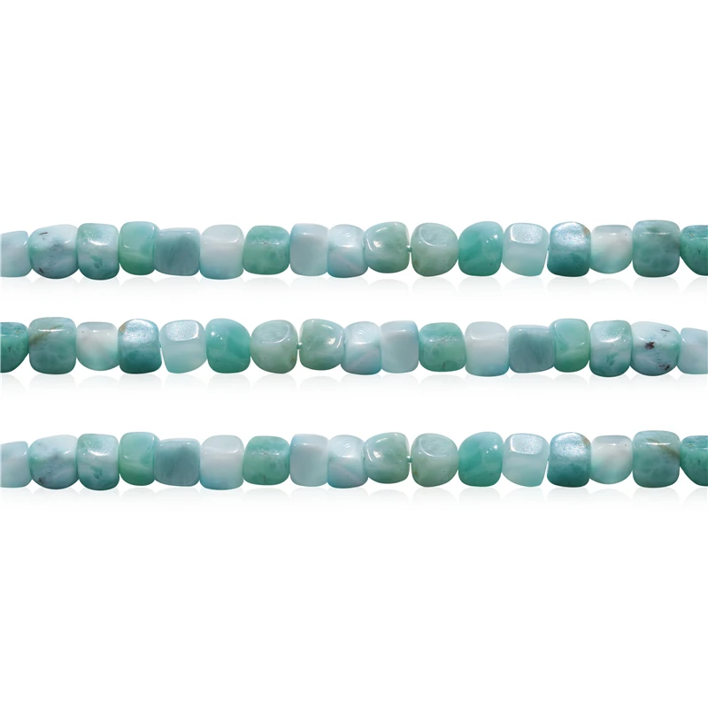 Natural Stone Cube Larimar Beads Size 5-6MM For Jewelry Making DIY Bracelet Necklace Baroque Style