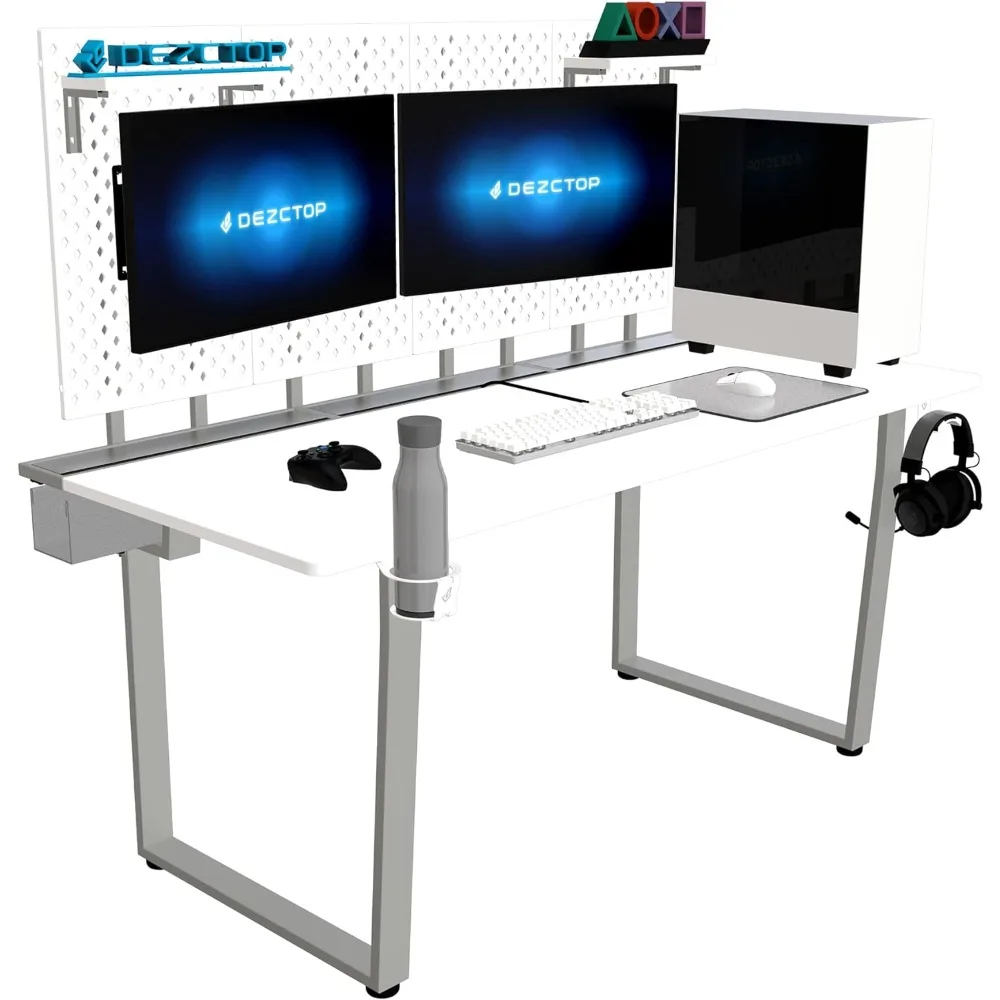 

Bifrost 160 Gaming Computer Desk with Pegboard and Cable Management Storage and Shelves, Gamer Large Workstation