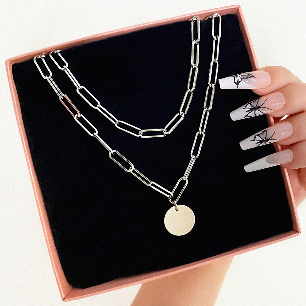 Necklace حلية مستديرة الطبقات قلادة ، المرأة مجوهرات ، اكسسوارات للبنات ، الهدايا الجمالية ، قلادة الموضة ، الملابس ، 2022