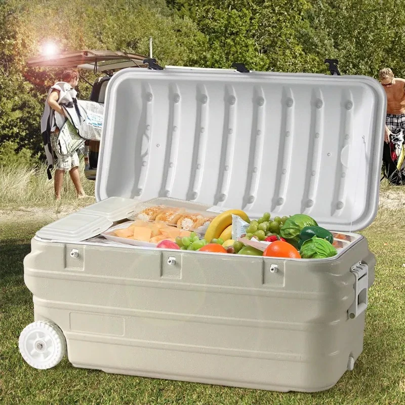 160L Insulated Cooler Box, Car‑Mounted Cold‑Chain Transport Box for Fishing & Takeaway Food Storage