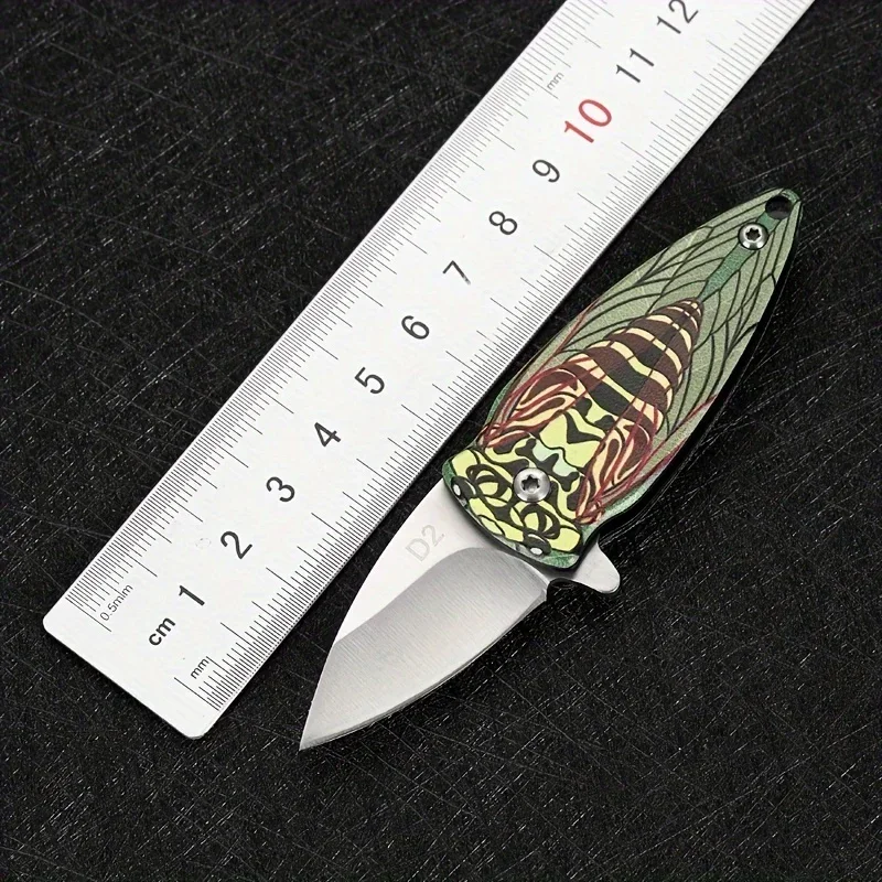 Stainless Steel Cicada Shaped Mini Knife - High Hardness Outdoor Folding Knife for Wilderness Survival