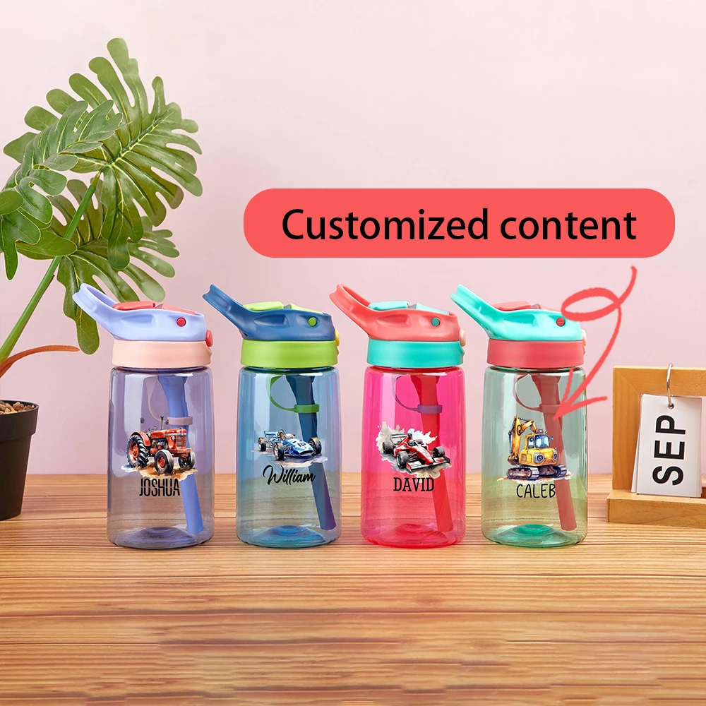 Bouteille d'eau de dessin animé personnalisée de 480 ml conçue pour les enfants, adaptée aux garçons/filles/enfants, cadeaux de Noël signifiants
