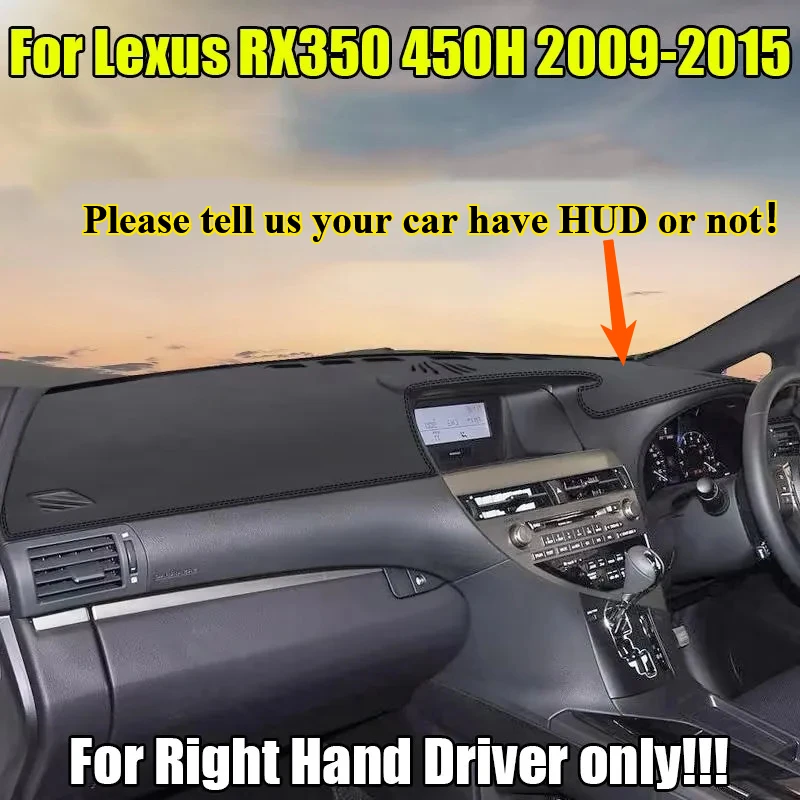 

RHD For Lexus RX350 450H 2009-2015 Leather Dashboard Dash Cover Dashmat Mat pad