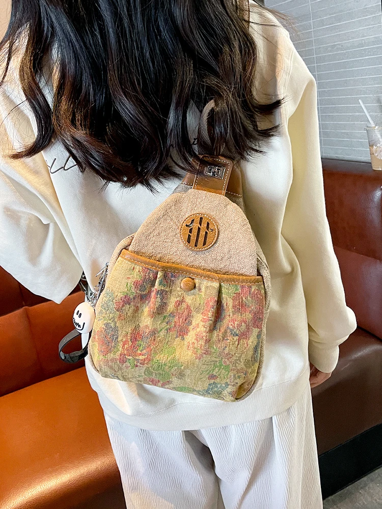 original-cotton-linen-three-use-women's-bag-2026-new-small-floral-color-block-casual-lightweight-crossbody-chest-bag